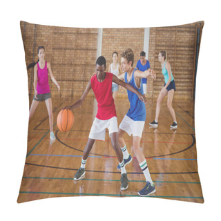 Personality  High School Kids Playing Basketball Pillow Covers