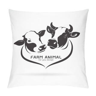 Personality  Vector Of Two Cows Head Design On A White Background. Animals. Pillow Covers