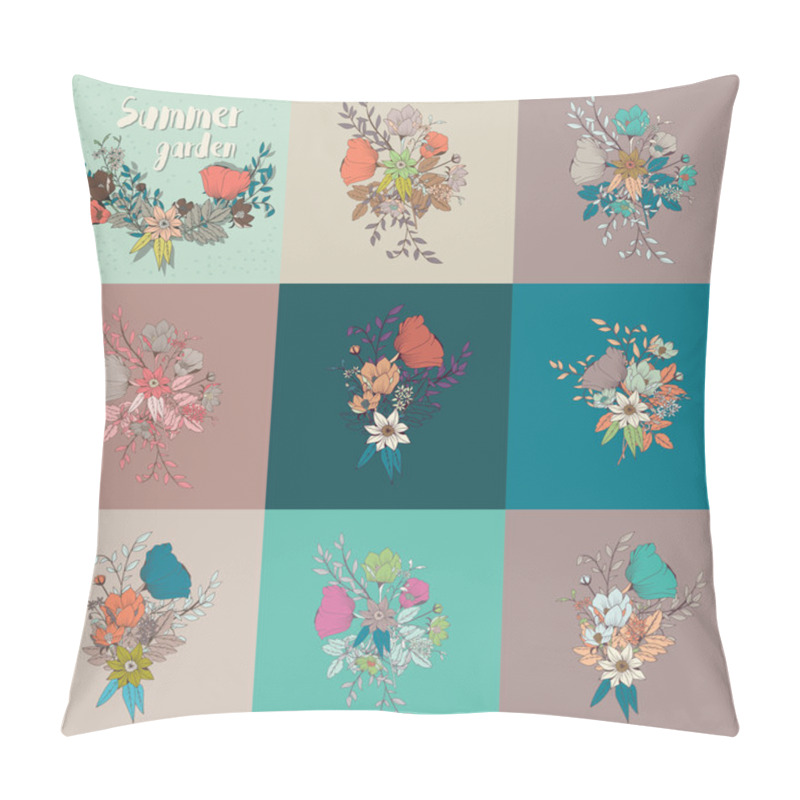 Personality  Vector flower bouquet, collection, botanical and floral decoration pillow covers