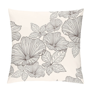 Personality  Seamless Floral Pattern. Background With Flowers And Leafs. Pillow Covers
