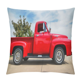 Personality  Red 1955 Ford F-100 Pickup Truck Classic Car Pillow Covers