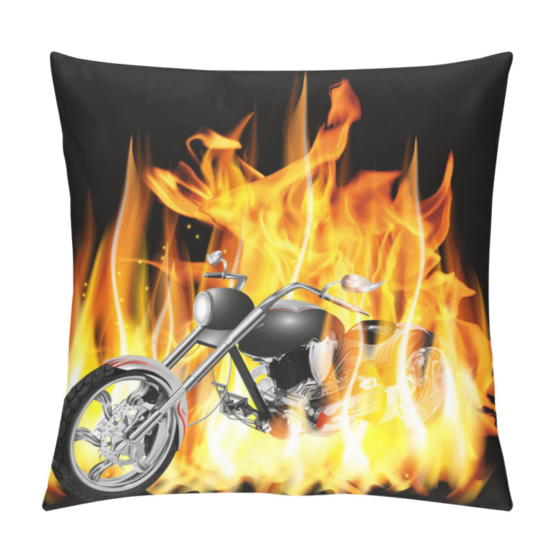 Personality  chopper with flames pillow covers