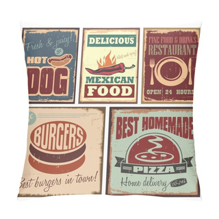 Personality  Vintage Style Tin Signs And Retro Posters Pillow Covers