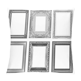 Personality  Set Of Vintage Gray Frame With Blank Space Pillow Covers