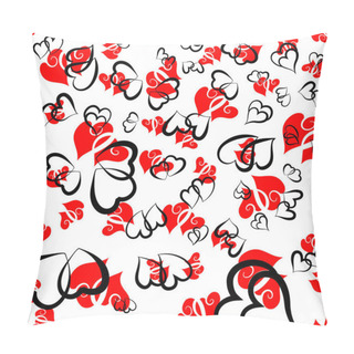 Personality  Red Hearts - Seamless Vector Pattern Pillow Covers