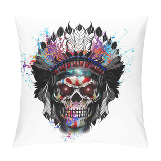 Personality  Hand-drawn Indian Skull Pillow Covers