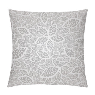 Personality Seamless Vintage Silver Lace Leaves Wallpaper Pattern Pillow Covers