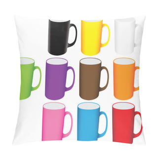 Personality  Set Of Mugs Vector Pillow Covers