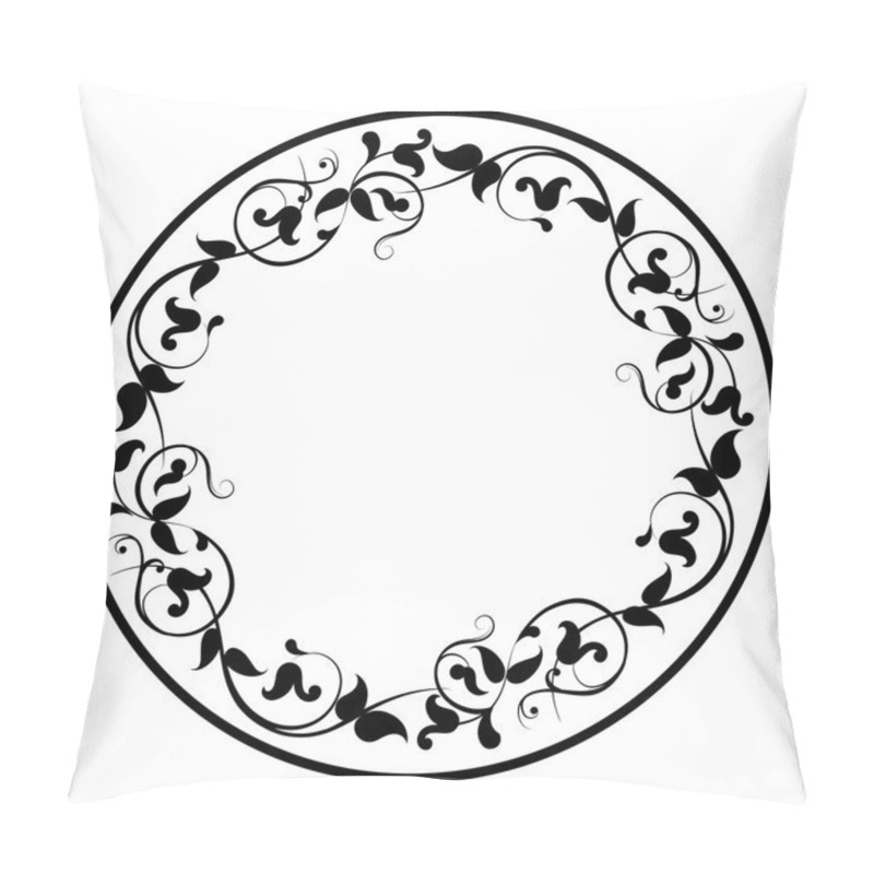 Personality  Floral round filigree frame pillow covers