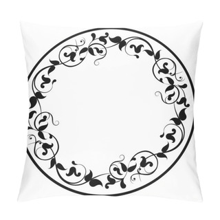 Personality  Floral Round Filigree Frame Pillow Covers