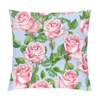 Personality  Watercolor Pink Rose Flowers Repeated Pattern  Pillow Covers