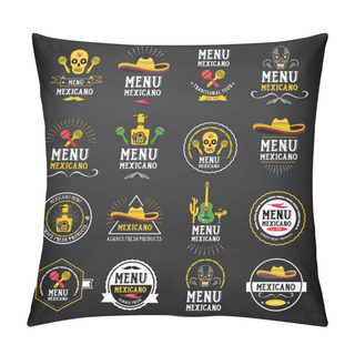 Personality  Menu Mexican Logo And Badge Pillow Covers