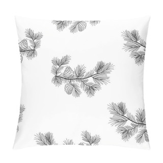 Personality  Pine Tree Branches Seamless Pattern, Transparent Background. Pillow Covers