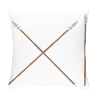 Personality  The Ancient Spear With A Metal Blade And A Wooden Handle On A Wh Pillow Covers