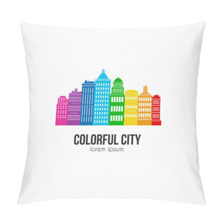 Personality  Illustration Of Office Buildings Pillow Covers
