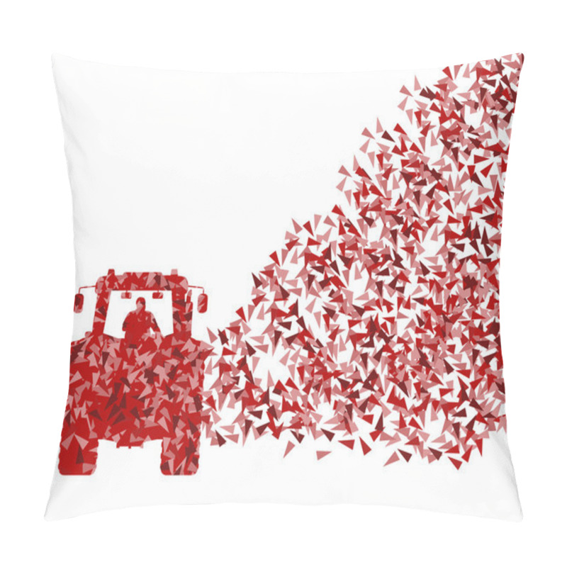 Personality  Tractor Vector Background Concept Made Of Fragments Isolated On  Pillow Covers