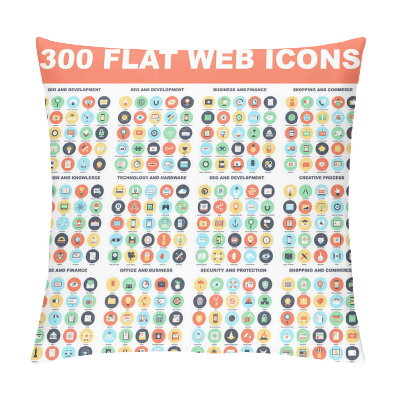 Personality  Flat Web Icons pillow covers