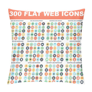 Personality  Flat Web Icons Pillow Covers
