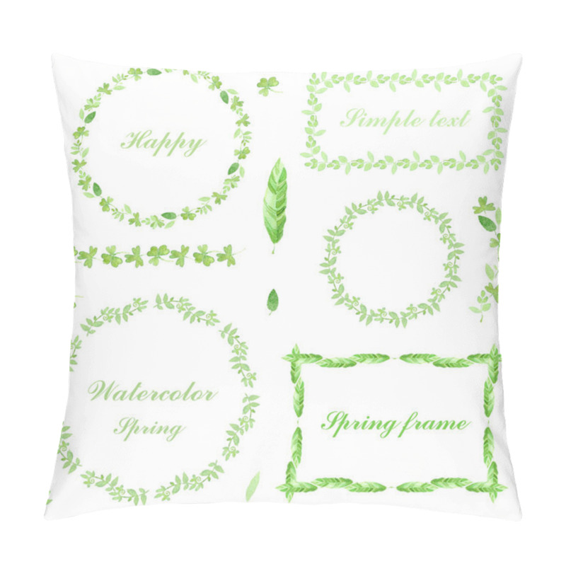 Personality  Set of hand-painted watercolor floral frame and motifs. pillow covers