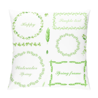 Personality  Set Of Hand-painted Watercolor Floral Frame And Motifs. Pillow Covers