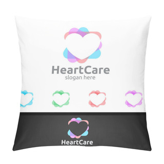 Personality  True Love Or Heart Vector Logo Design For Health Care, Medical, Wellness, Or Cardiology Pillow Covers