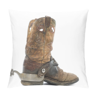 Personality  Side View Of A Cowboy Boot With Spur, Isolated On White Pillow Covers