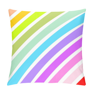 Personality  Curved Colorful Wide Strips Diagonally  Pillow Covers