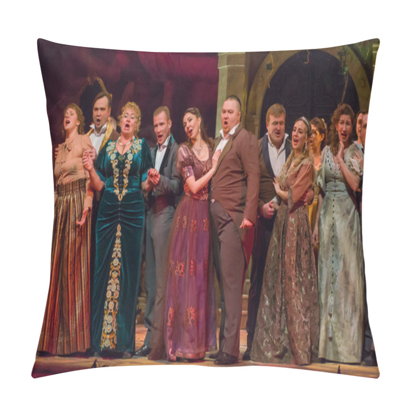 Personality  DNIPRO, UKRAINE - FEBRUARY 23, 2019: Classical Opera By Giuseppe Verdi Traviata Performed By Members Of The Dnipro Opera And Ballet Theatre. Pillow Covers