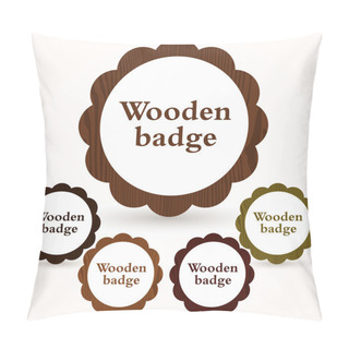 Personality  Vector Set Of Wooden Badges. Pillow Covers