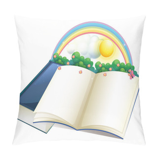 Personality  A Storybook With A Rainbow And Plants Pillow Covers