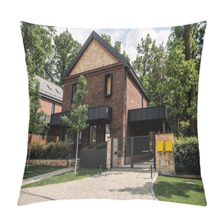 Personality  Spacious House With Brick Walls And Modern Design In Cottage City Pillow Covers