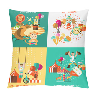 Personality  Circus Icons Flat Set Pillow Covers