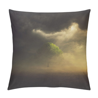 Personality  Single Tree In Field Pillow Covers