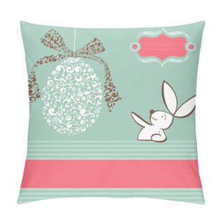 Personality  Tribal Egg And Easter Bunny Background Pillow Covers