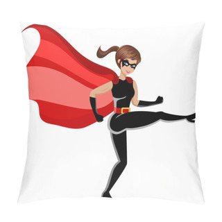 Personality  Superhero Woman Fighting Isolated Pillow Covers