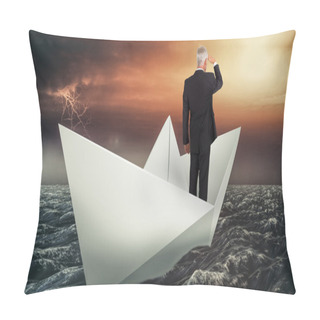 Personality  Mature Businessman Looking Away Pillow Covers