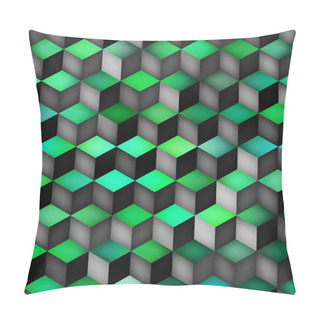 Personality  Vector Seamless Multicolor Gradient Cube Shape Rhombus Grid Geometric Pattern Pillow Covers