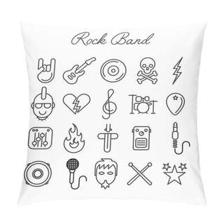 Personality  Rock Band Icon Set Pillow Covers