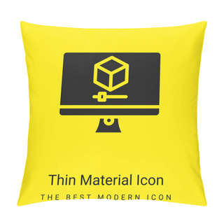 Personality  3d Graphics Minimal Bright Yellow Material Icon Pillow Covers