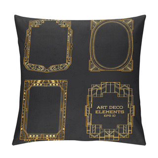 Personality  Art Deco Vintage Frames And Design Elements - In Vector Pillow Covers