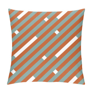 Personality  Seamless Geometric Stripy Pattern. Texture Of Diagonal Strips, Lines. White Rectangles On Gray, Orange Striped Background. Baby, Children Colored. Vector Pillow Covers