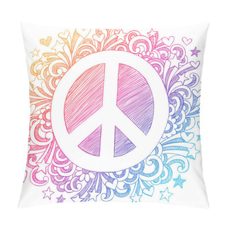 Personality  Hand-Drawn Psychedelic Groovy Peace Sign Pillow Covers