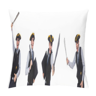 Personality  One-eyed Man With Weapon Isolated On White Pillow Covers