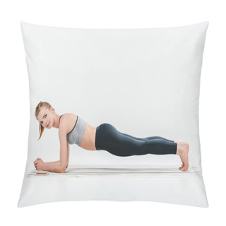 Personality  Girl Doing Plank Exercise Pillow Covers