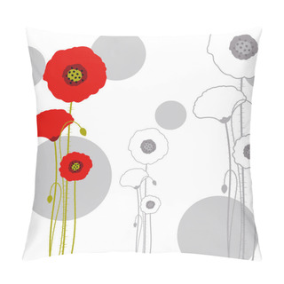 Personality  Abstract Red Poppy Wallpaper Pillow Covers