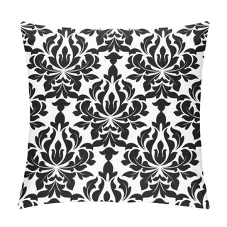 Personality  Black Colored Floral Arabesque Seamless Pattern Pillow Covers