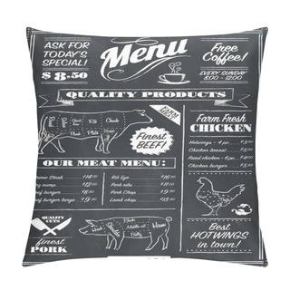 Personality  Vector Chalkboard Menu Pillow Covers