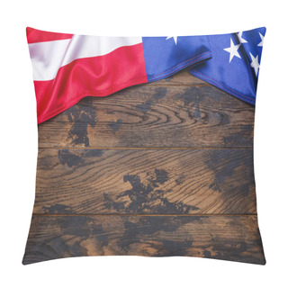 Personality  American Flag On Wooden Background Pillow Covers