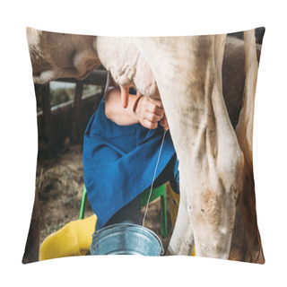 Personality  Farmer Milking Cow Pillow Covers