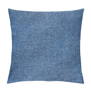 Personality  Flat Classic Vintage Blue Jeans Texture. Space For Text, Lettering, Copy. Pillow Covers
